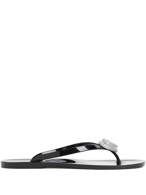 Black flat sole thong strap MACH & MACH | SS25-S0888-05-GUM-BLKBLACK